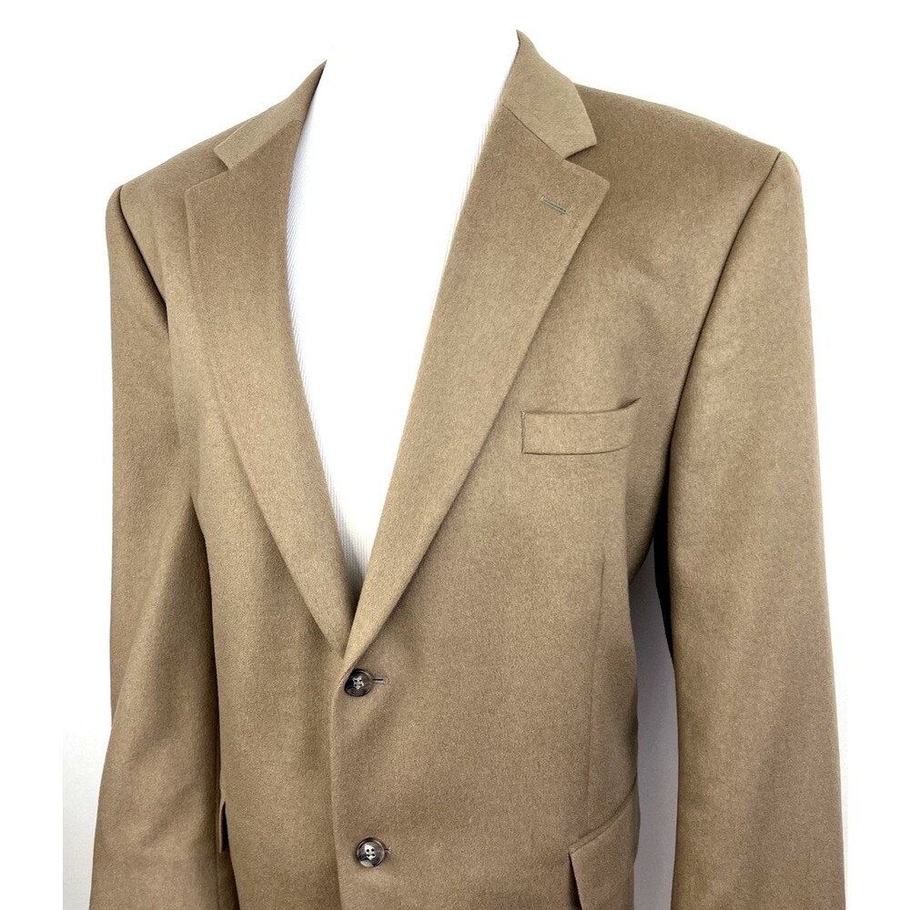 Tasso Elba Men's 100% Cashmere Sport Coat Jacket Blazer 48R Brown Two Button